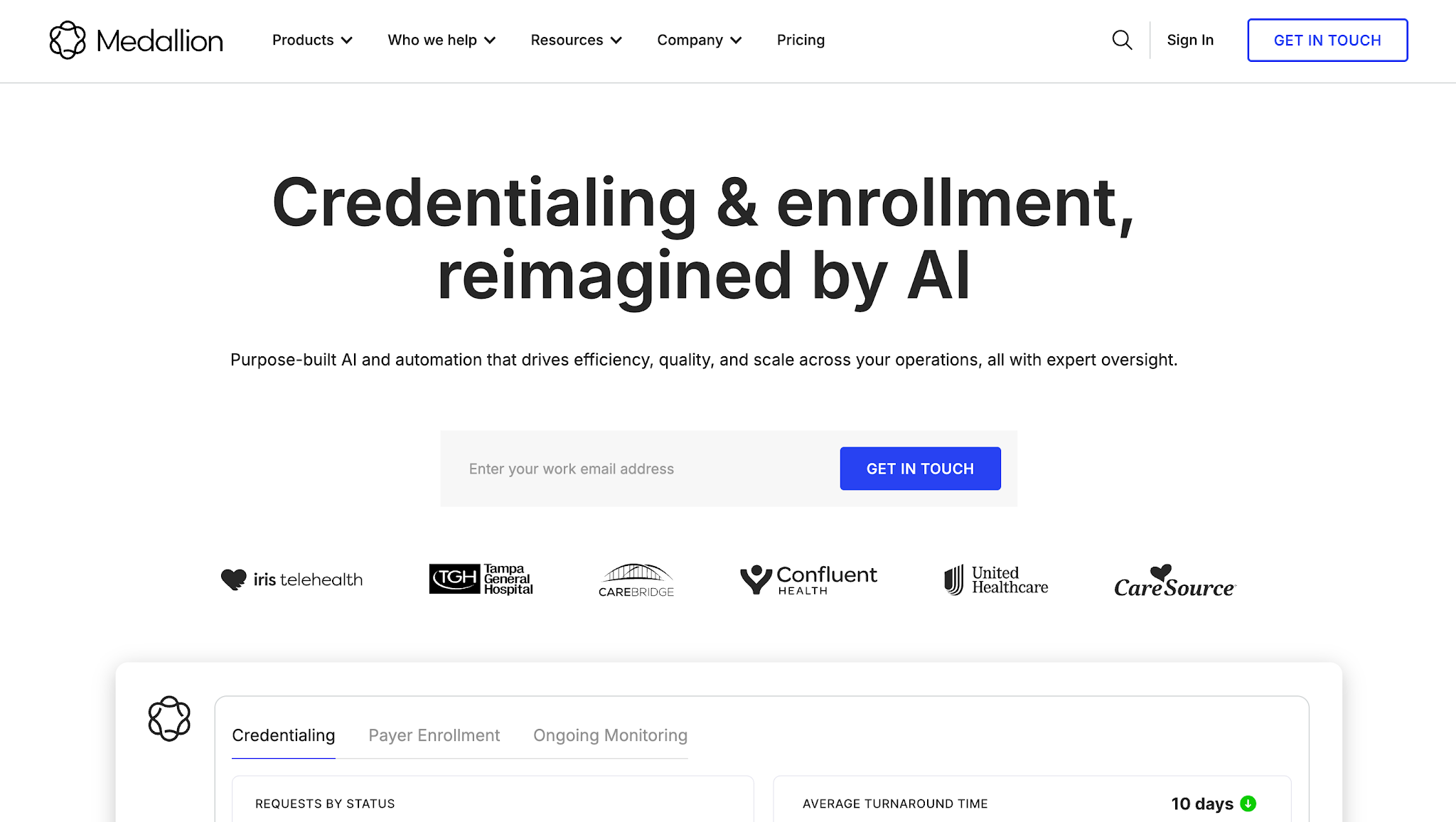 Medallion credentialing and enrollment platform