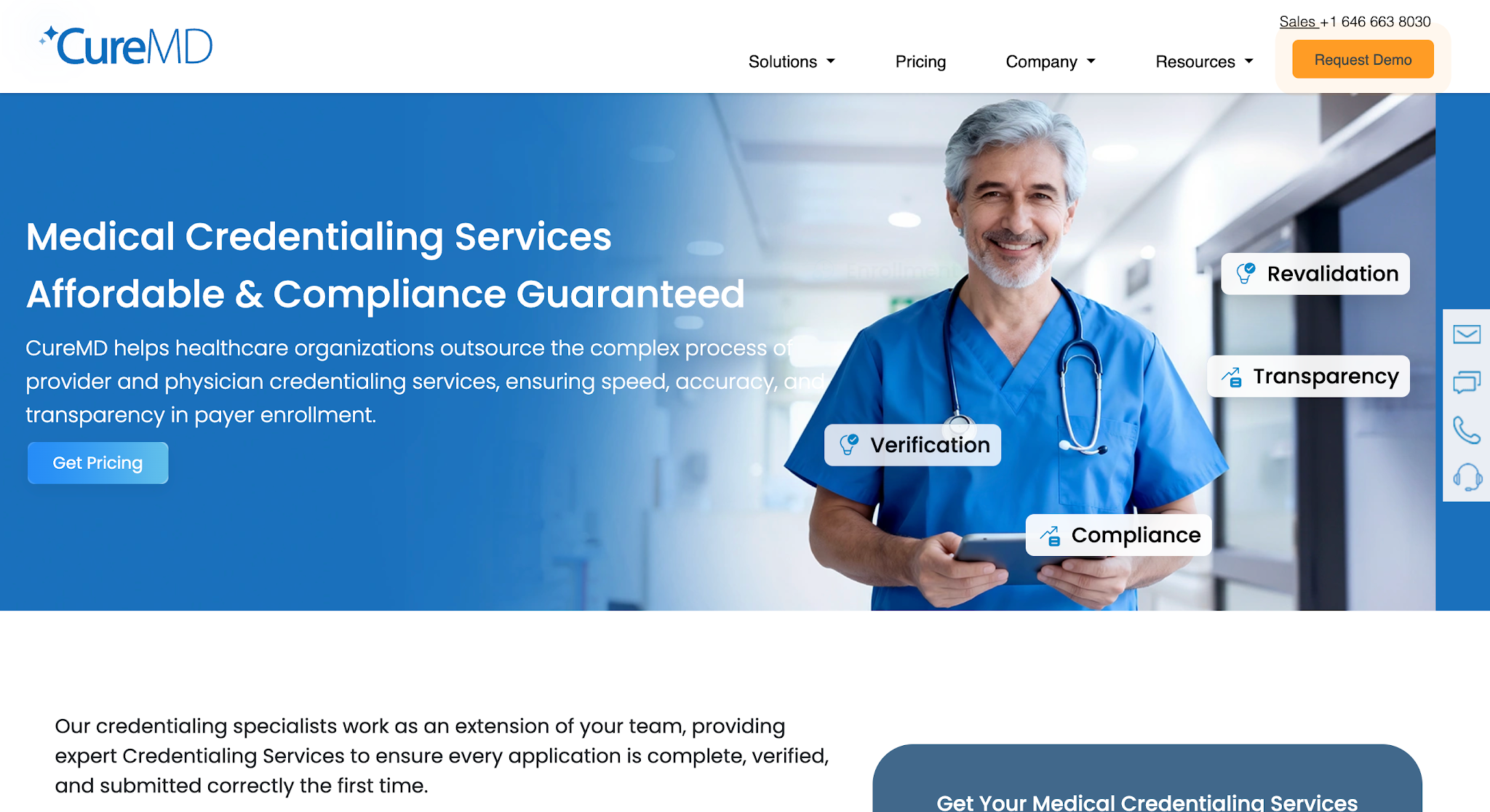 CureMD medical credentialing services